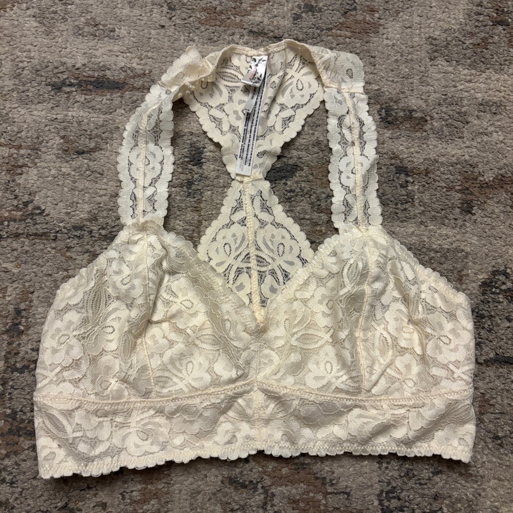 Free People Cream Lace Bralette